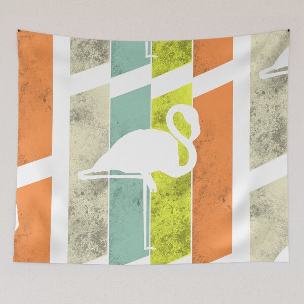 Item preview, Flamingo silhouette on grounge color background designed and sold by magenta-dream.