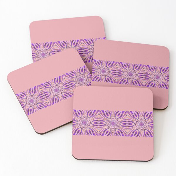 Item preview, Abstract Flowers Pattern Boho Vibes in a Thick Single Stripe on a Dusty Pink Background designed and sold by Beachy.