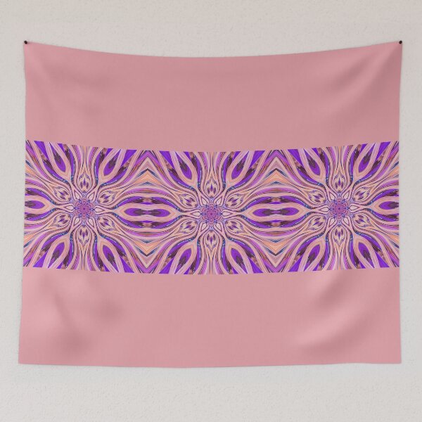 Item preview, Abstract Flowers Pattern Boho Vibes in a Thick Single Stripe on a Dusty Pink Background designed and sold by Beachy.