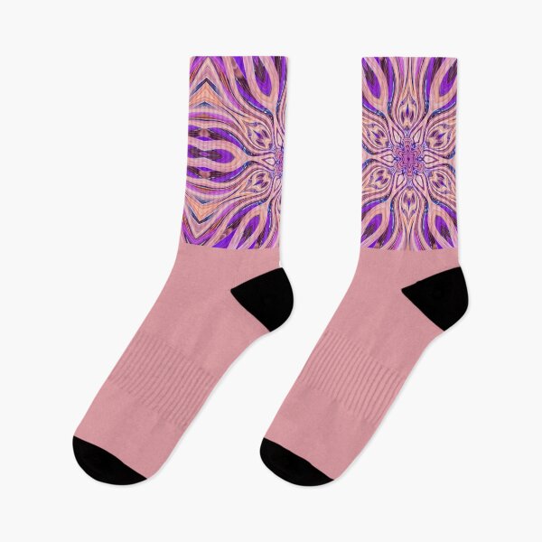 Item preview, Abstract Flowers Pattern Boho Vibes in a Thick Single Stripe on a Dusty Pink Background designed and sold by Beachy.