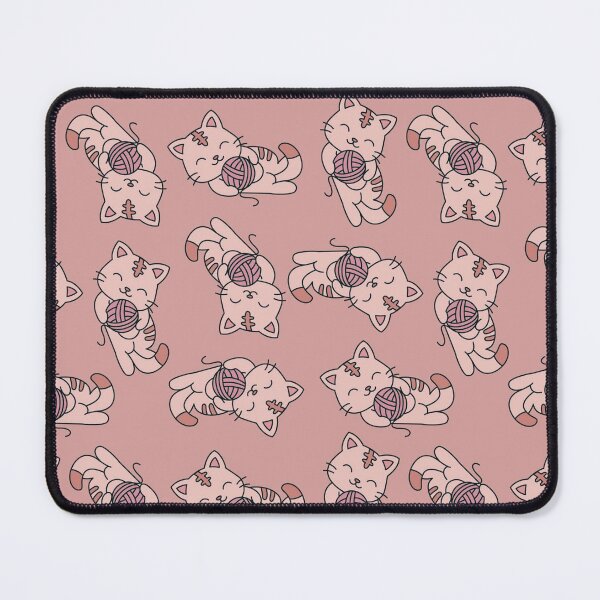 Item preview, Cute Pink Kittens With Yarn Pattern designed and sold by HappyLifeCreate.