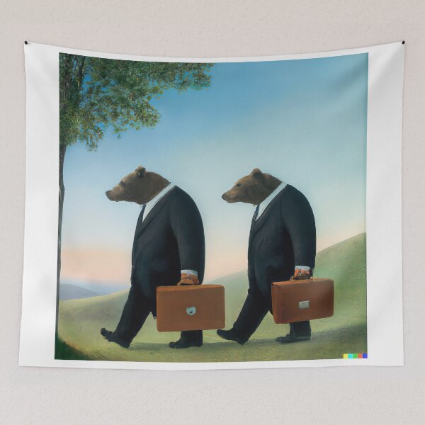 Item preview, Bears going to work, Rene Magritte designed and sold by ArtifAI.