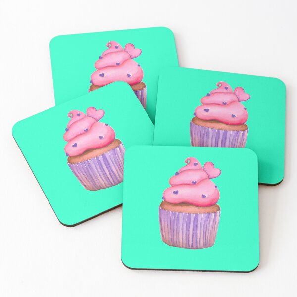 Item preview, Pink Watercolor Cupcake designed and sold by Kinasart.