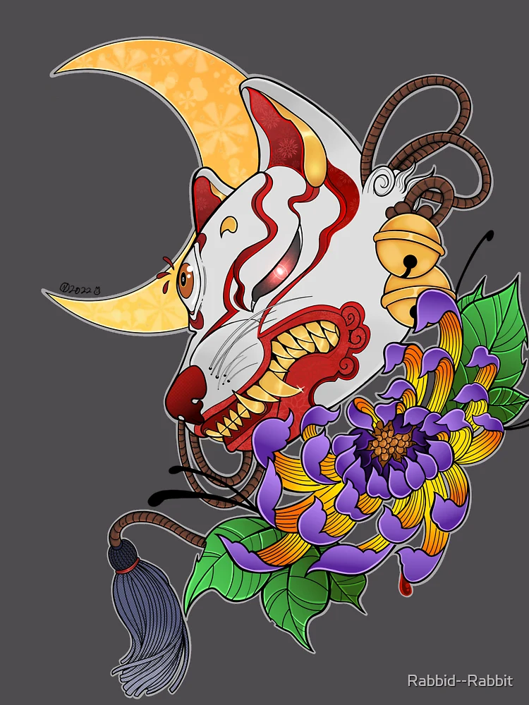 Imagen 6 de 6, Sudadera con capucha oversize prémium con la obra Kitsune, diseñada y vendida por Rabbid--Rabbit.