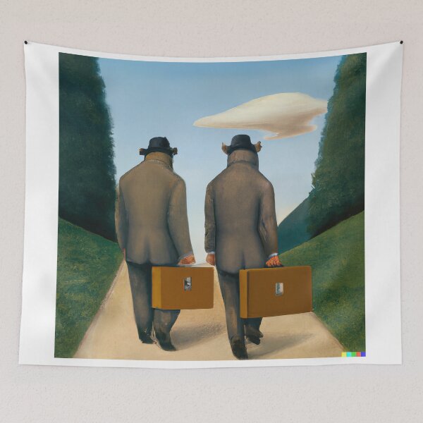 Item preview, Bears going to work, Rene Magritte designed and sold by ArtifAI.