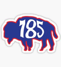 Hand Drawn Kansas Buffalo 785 Crimson Red Blue Sticker