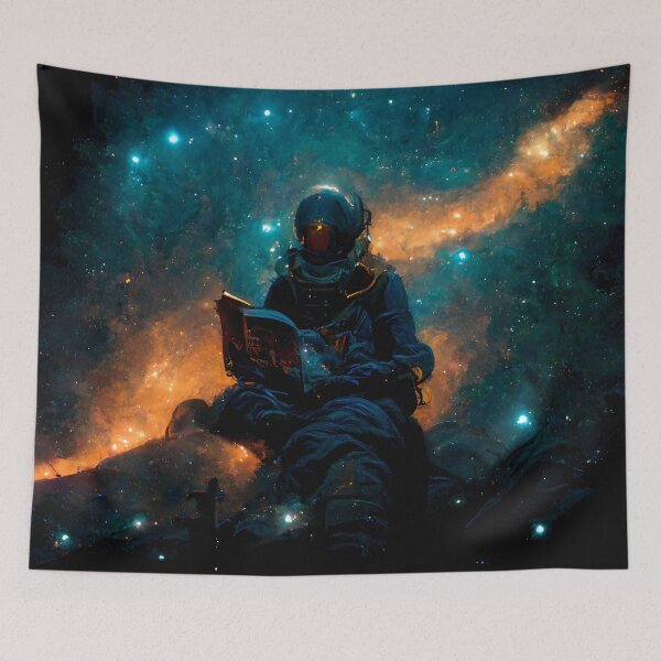 Item preview, Astronaut reading in deep space designed and sold by Gabriele Marcucci.