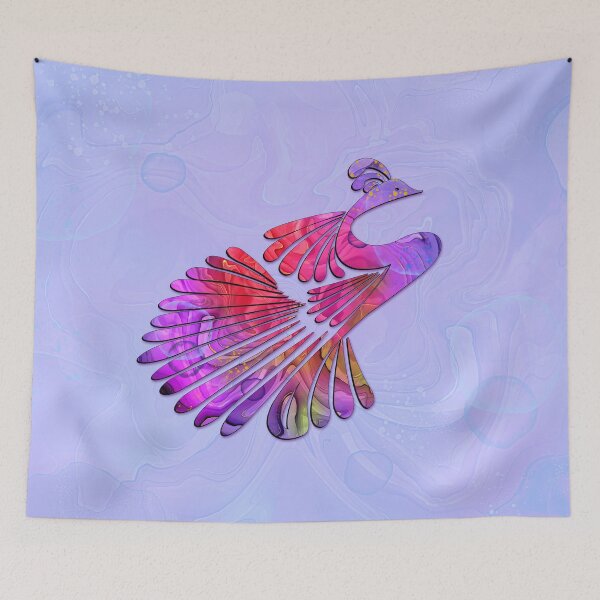 Artikelvorschau, Stolz wie ein Pfau - Buntes Rosa und Lila entworfen und verkauft von LaRoach Digital Arts.