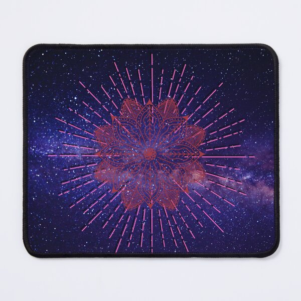 Item preview, Space night sky tar shiny bright with rose pattern in the middle designed and sold by SoulthreadzStudio.