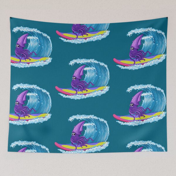 Item preview, Octopus surfing in the ocean - Illustration design designed and sold by NerimaxCreative.