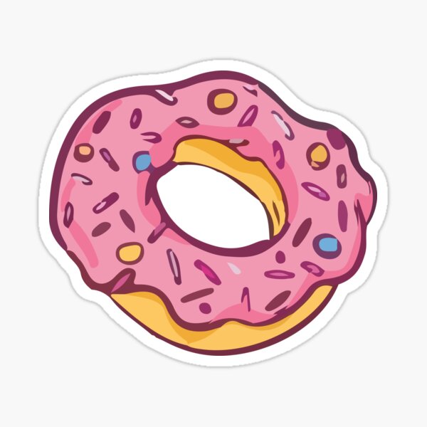 pink donut, funny gift, gift for kids, mom,cat,girls Sticker