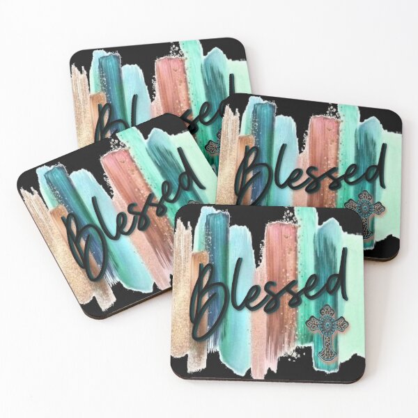 Item preview, Blessed Pastel Brush Strokes With Glitter And Western Cross designed and sold by handsoftime2020.