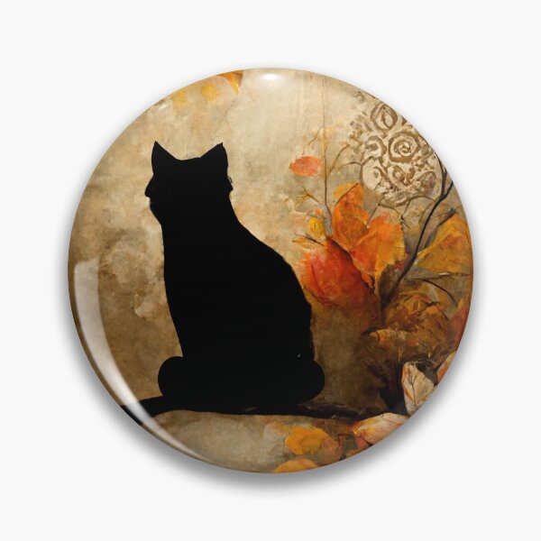 Item preview, Black Cat in Fall Leaves | Art Nouveau Style | Autumn Colors | Autumn Flowers Vol. 5 designed and sold by Jennykies.