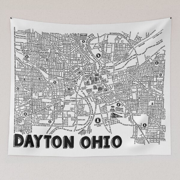 Item preview, Dayton Ohio Map Art designed and sold by fiberandgloss.