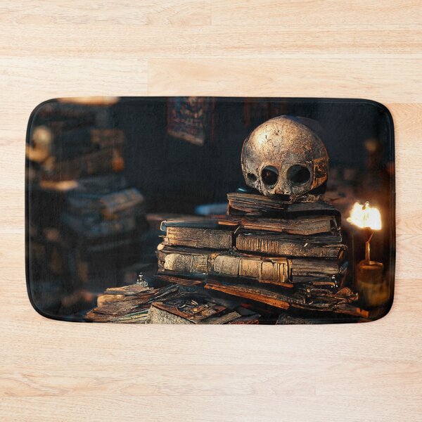 Item preview, AI generated pile of books with a skull designed and sold by JinxedMonster.