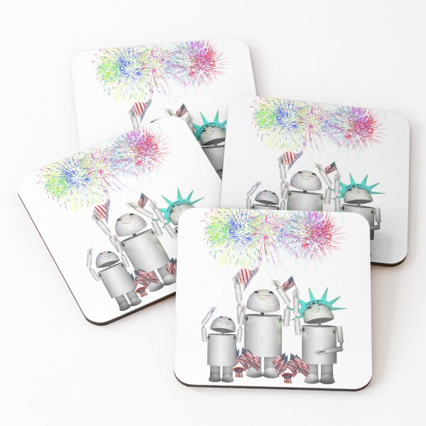 Item preview, Robo-x9 and His Robot Family Celebrate 4th of July designed and sold by Gravityx9.