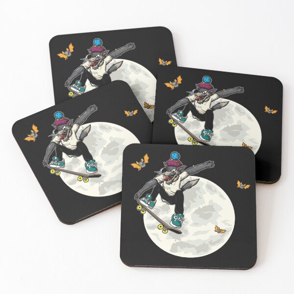 Item preview, Werewolf Skateboarding Over Moon designed and sold by Halloweenishere.