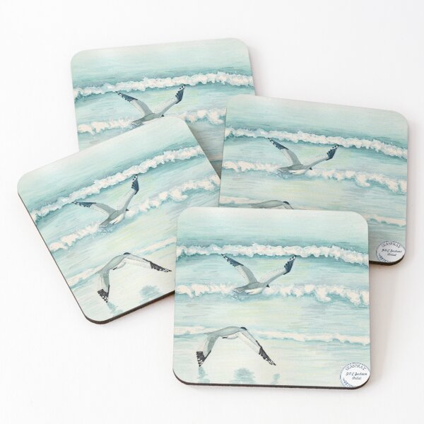 Item preview, Seagulls flying on the beach. designed and sold by Clay Jackson.