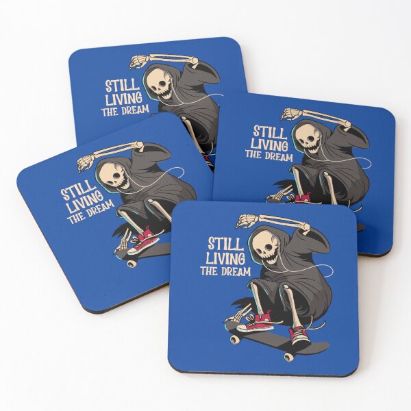 Item preview, Still Living the Dream, Skulls and Skateboards, The Dead Don't Die designed and sold by Monique Prince.