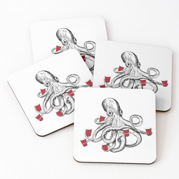 Item preview, Octa-fisting Octopus Red Cups White By Nicole William designed and sold by GlowinUp Shop.