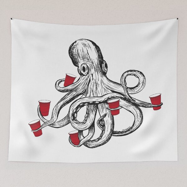 Item preview, Octa-fisting Octopus Red Cups White By Nicole William designed and sold by GlowinUp Shop.
