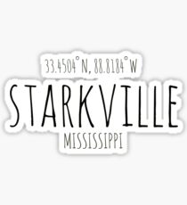 Starkville, MS Coordinates Sticker