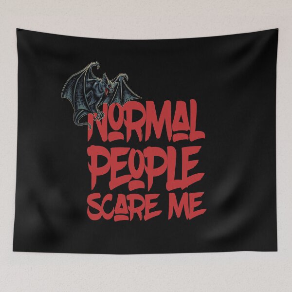 Item preview, La gente normal me asusta murciélago designed and sold by Halloweenishere.