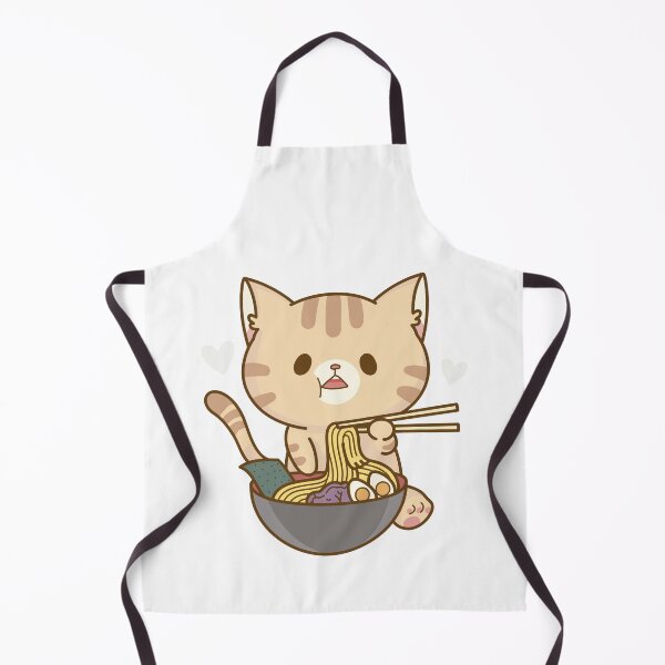 Item preview, Cute Kawaii Anime Kitty Cat Eating Ramen Noodles designed and sold by bitstudio.