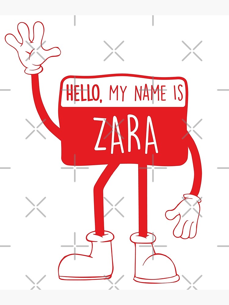 zara-name-hello-my-name-is-zara-red-poster-for-sale-by-montinaros