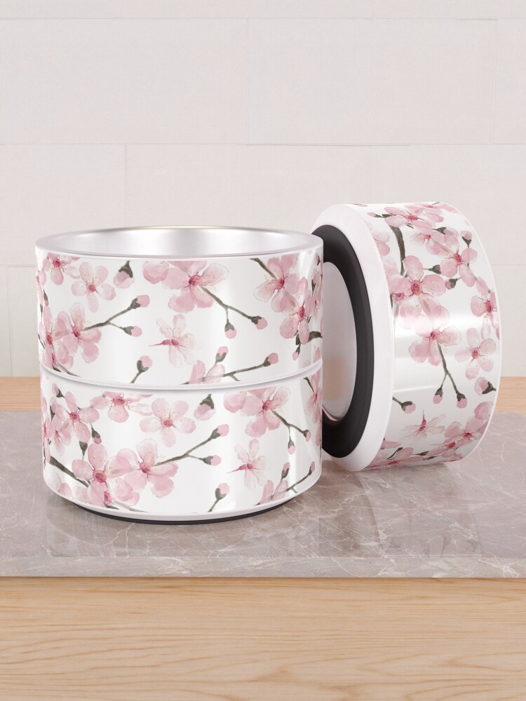Alternate view of Cherry Blossom watercolor fashion and home decor by Magenta Rose Designs Pet Bowl
