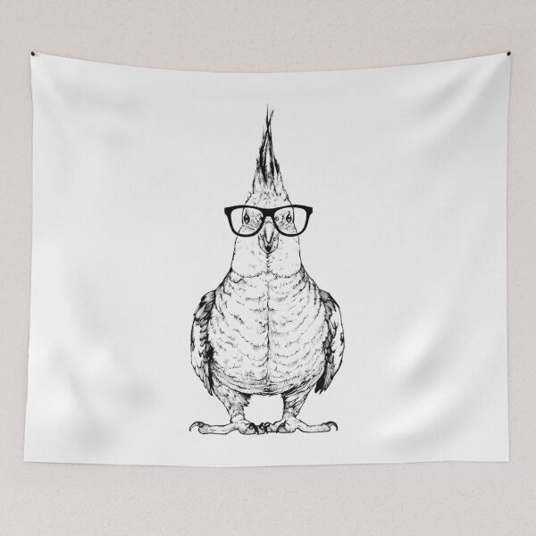 Item preview, Cockatiel Nerdy Glasses Cockatoo Bird designed and sold by palestep-father.