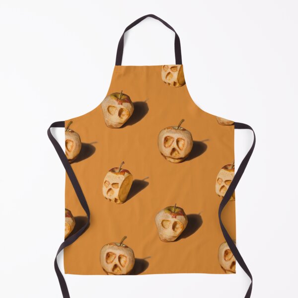 Item preview, Orange Halloween seamless pattern, natural shrunken apple heads designed and sold by PavlovA982.