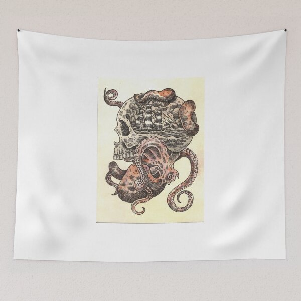 Item preview, Skull, ship, and octopus designed and sold by MarkADArt.