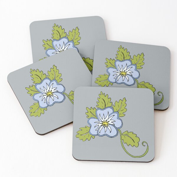 Item preview, Single light blue wild pansy flower cartoon illustration designed and sold by AngelDawnDesign.