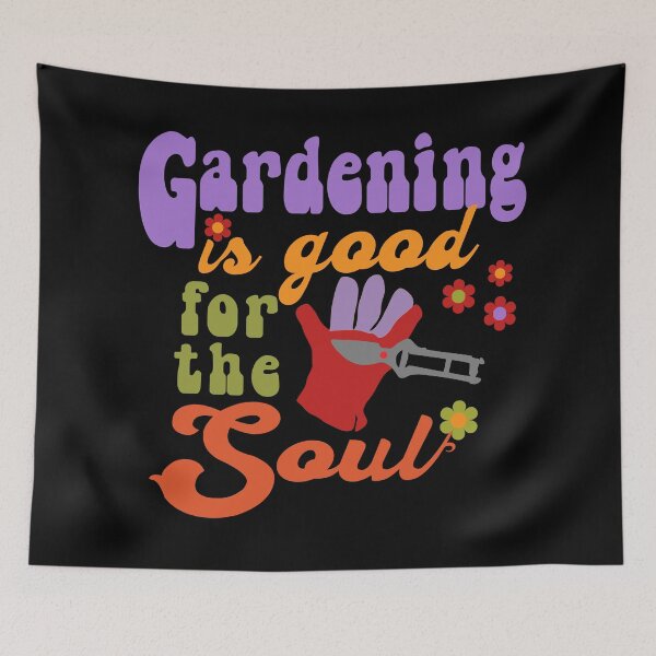 Item preview, Fun Retro Gardening Design - Gardening is good for the Soul designed and sold by jamie Omahen.