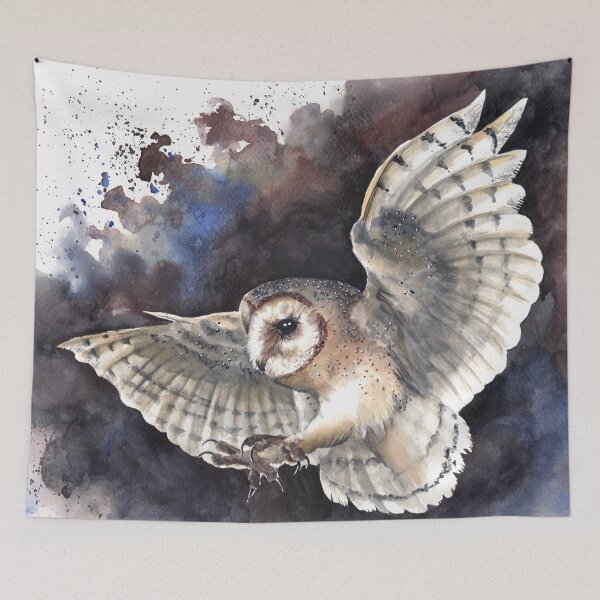 Item preview, Swooping Watercolor Barn Owl designed and sold by MarkADArt.
