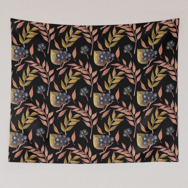 Item preview, Retro Gray Leaves Pillow,bath mats,shower curtain,throw blankets and tapestries designed and sold by Fairies Flower  Garden.