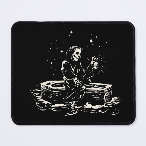 Item preview, Skeleton rowing a coffin in the sea designed and sold by surgedesigns.