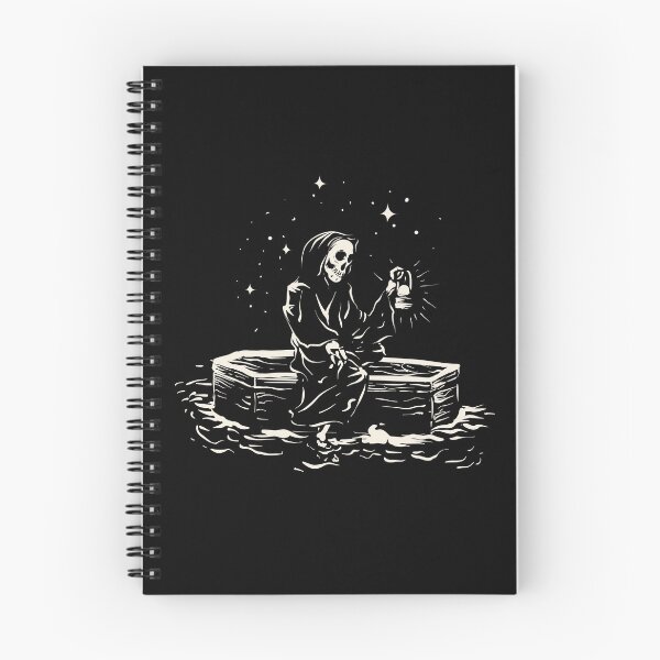 Item preview, Skeleton rowing a coffin in the sea designed and sold by surgedesigns.