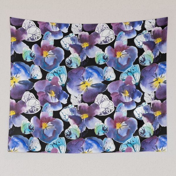 Item preview, Floral Retro Vintage Flowers best for Pillow,bath mats,shower curtain,throw blankets and tapestries designed and sold by Fairies Flower  Garden.