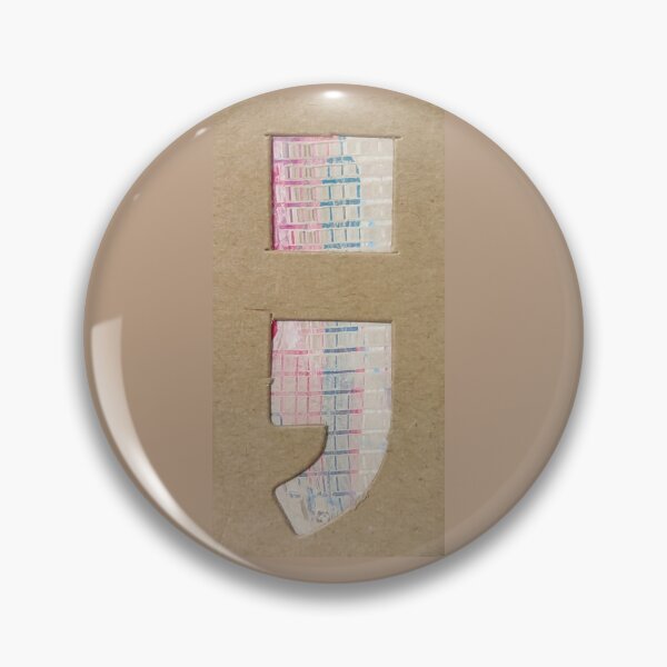 Artikelvorschau, Semikolon Survivor Symbol pastellrosa blau entworfen und verkauft von Grey Robinson.