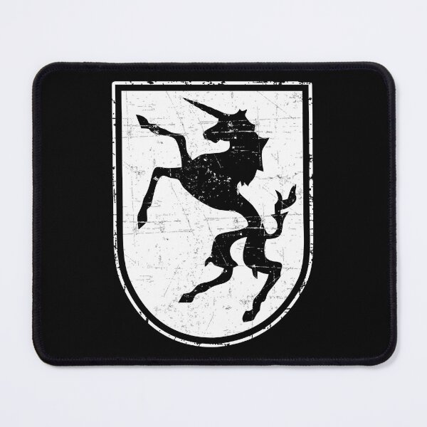 Item preview, Kriegsmarine U-boat U-1195 - Prancing Unicorn - White Border - Grunge Style  designed and sold by pzd501.