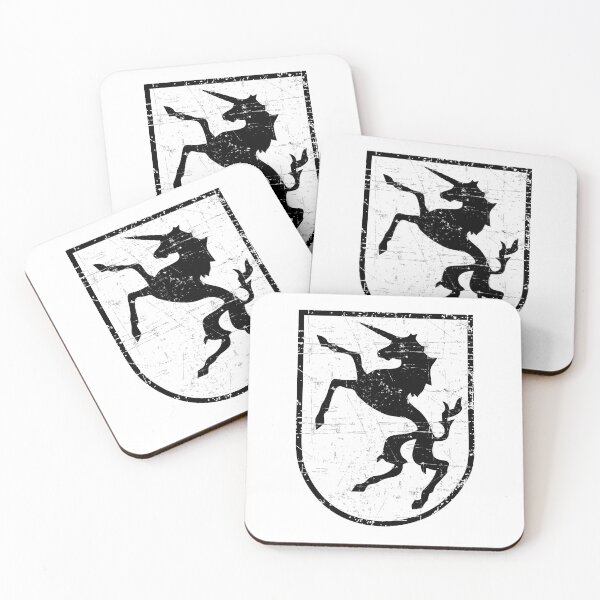 Item preview, Kriegsmarine U-boat U-1195 - Prancing Unicorn - White Border - Grunge Style  designed and sold by pzd501.