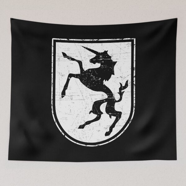 Item preview, Kriegsmarine U-boat U-1195 - Prancing Unicorn - White Border - Grunge Style  designed and sold by pzd501.