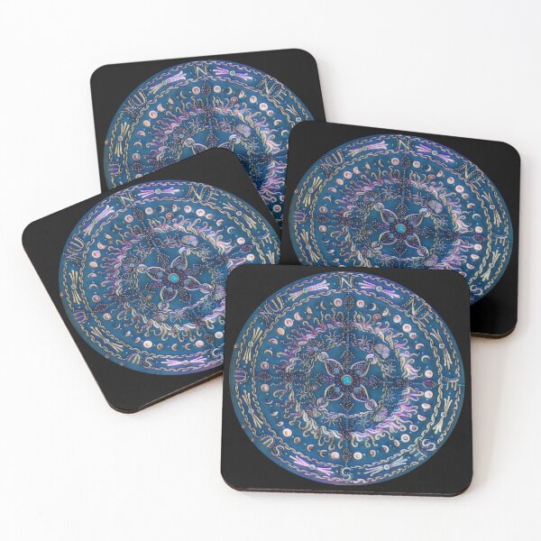 Item preview, Turquoise Sea Compass Night Sky designed and sold by The Dotty Cottage Arts.