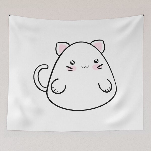 Item preview, White Blob Cat designed and sold by TheSimpleEdge.