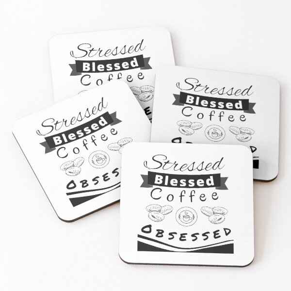 Item preview, Stressed Blessed And Coffee Obsessed - Funny and Cute T-Shirts Quotes designed and sold by Designspot2020.
