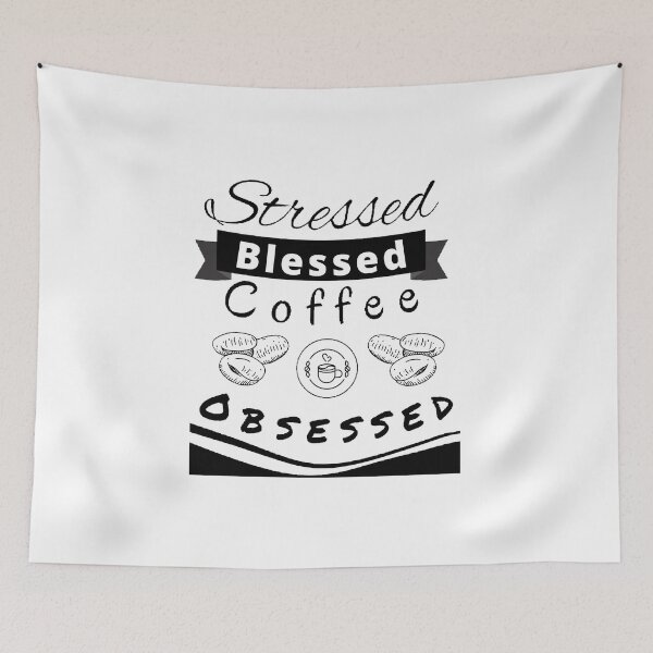 Item preview, Stressed Blessed And Coffee Obsessed - Funny and Cute T-Shirts Quotes designed and sold by Designspot2020.