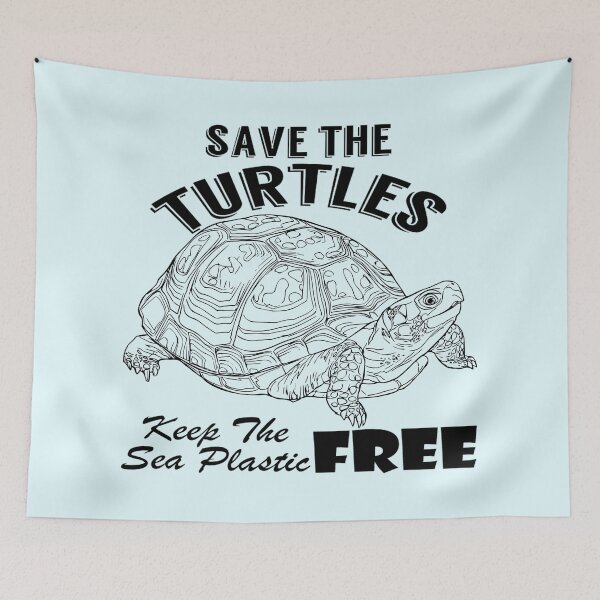 Item preview, Save the turtles keep the sea plastic free shirts, Save the turtles keep the sea plastic free masks, Save the turtles keep the sea plastic free stickers  designed and sold by Poussyarts.