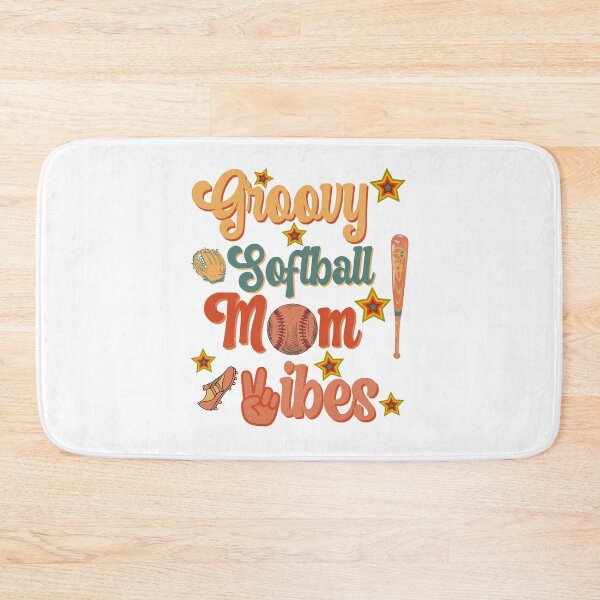 Item preview, Groovy Mom Softball Vibes With Softball and Softball Bat designed and sold by GarnersDesigns.